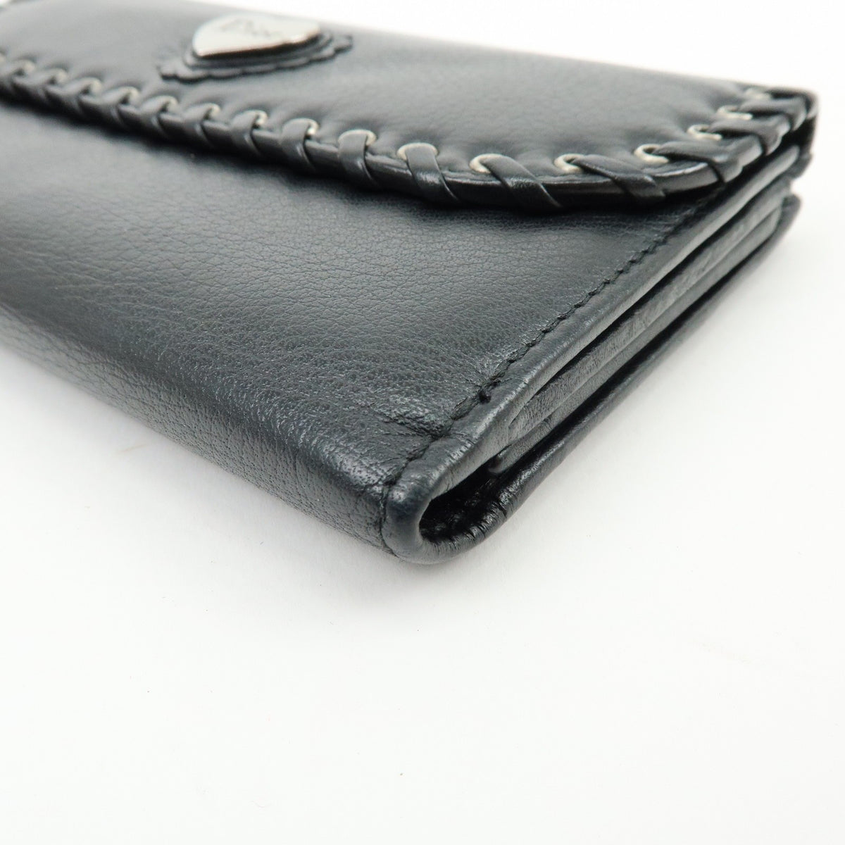 Christian Dior Trotter / Heart Motif Wallet Leather Black Leather Wallets Accessory (Pre-Owned)