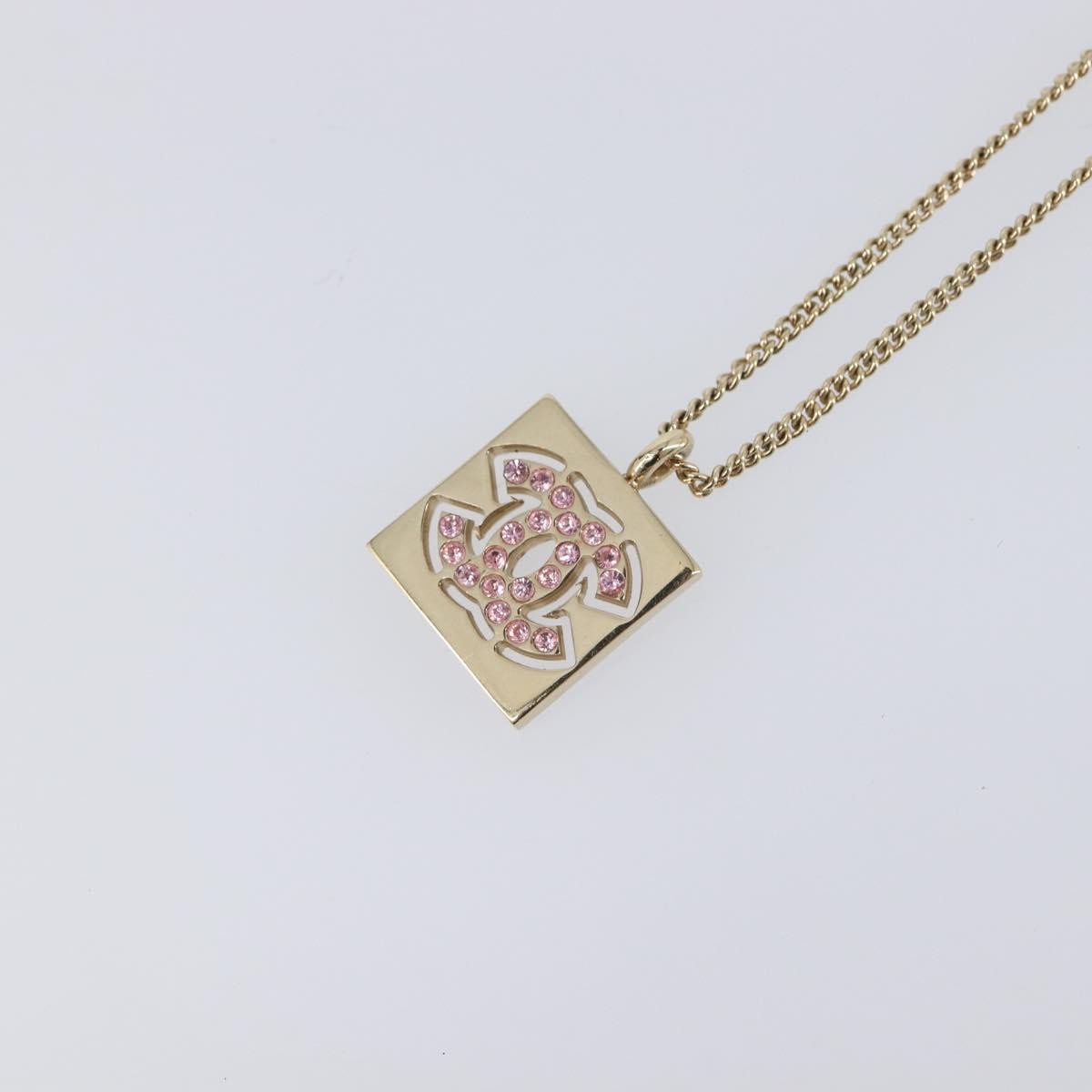 Chanel Square Cc Pendant Metal Gold Metal Necklace Jewelry (Pre-Owned)