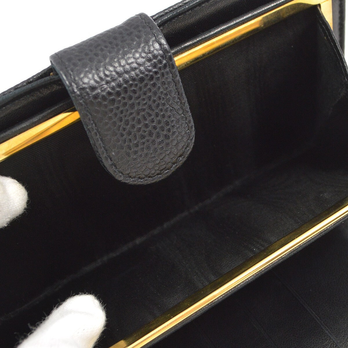 Chanel Timeless Cc French Caviar Black Leather Wallets Accessory (Pre-Owned)