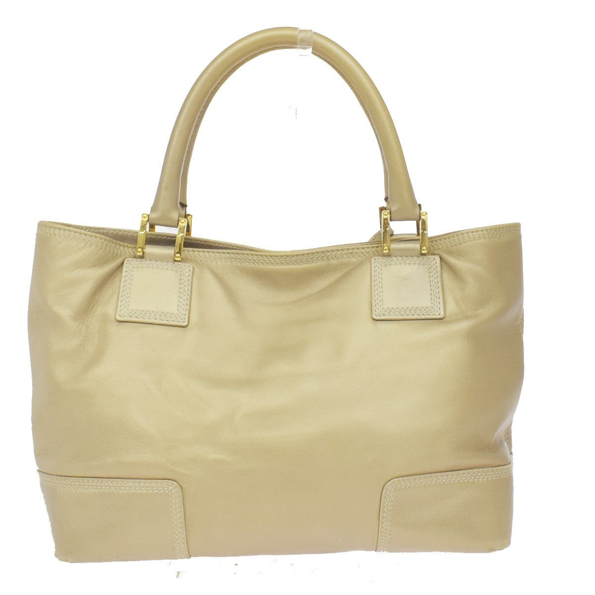 Loewe Anagram Leather Gold Leather Tote Bag Bag (Pre-Owned)