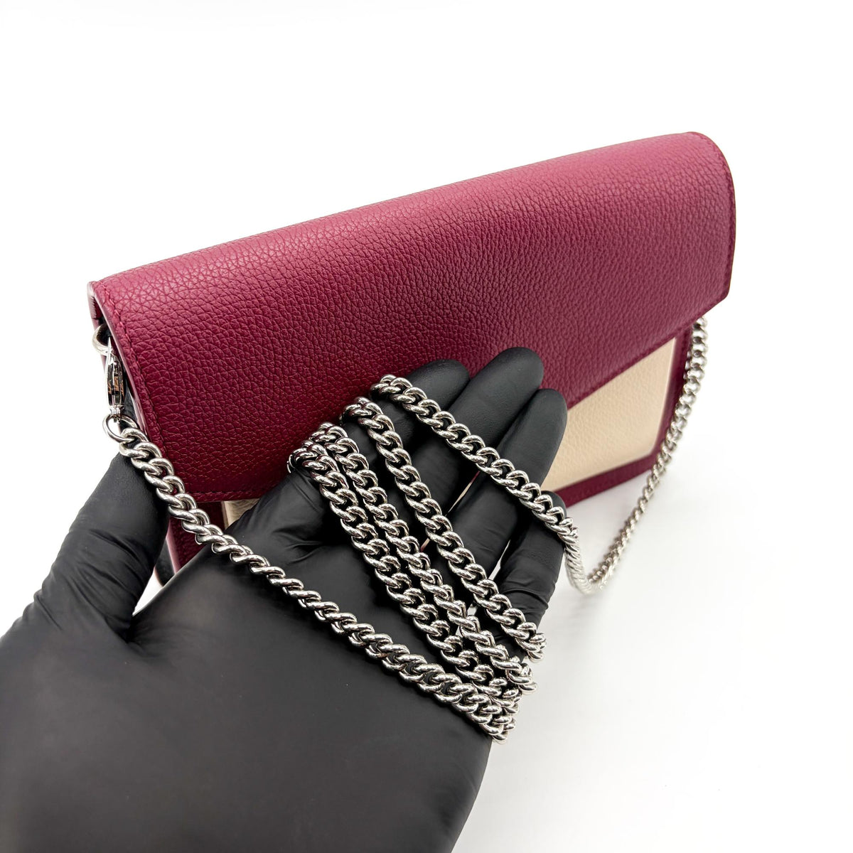 Louis Vuitton Lockme Chain Leather Red Calfskin Handbag (Pre-Owned)