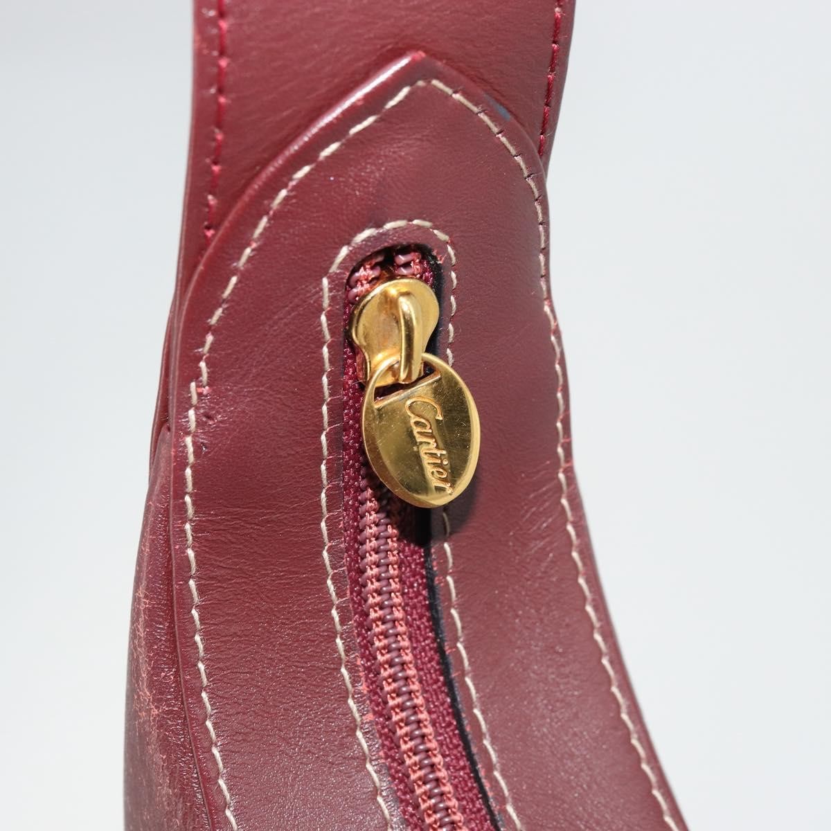 Cartier Vintage Must De Cartier Leather Burgundy Leather Shoulder Bag Bag (Pre-Owned)