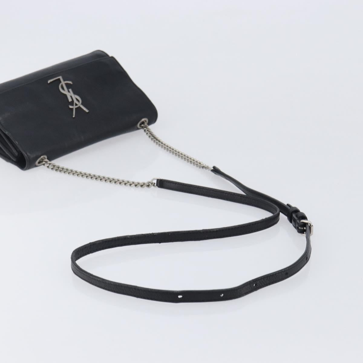 Saint Laurent West Hollywood Leather Black Leather Shoulder Bag Bag (Pre-Owned)