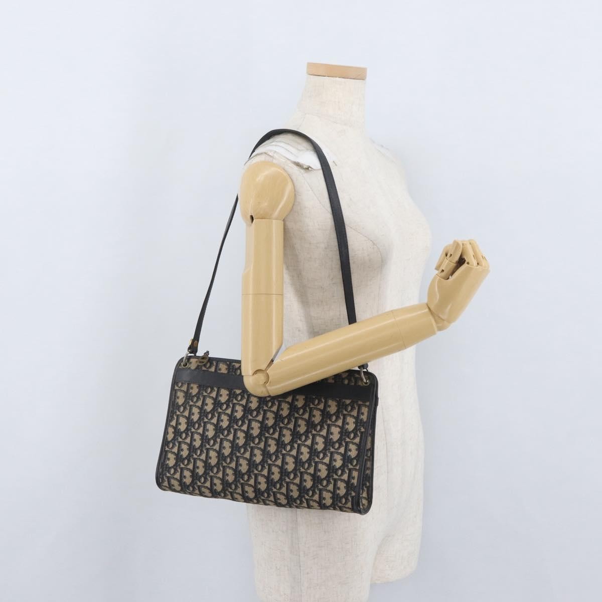 Christian Dior Vintage Trotter Canvas Navy Canvas Shoulder Bag Bag (Pre-Owned)