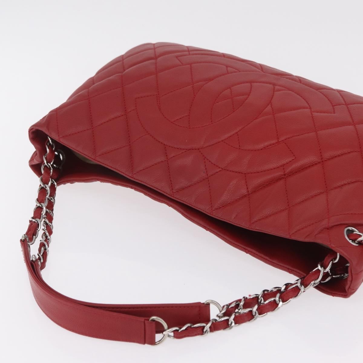 Chanel Timeless Cc Expandable Quilted Caviar Red Leather Tote Bag Bag (Pre-Owned)