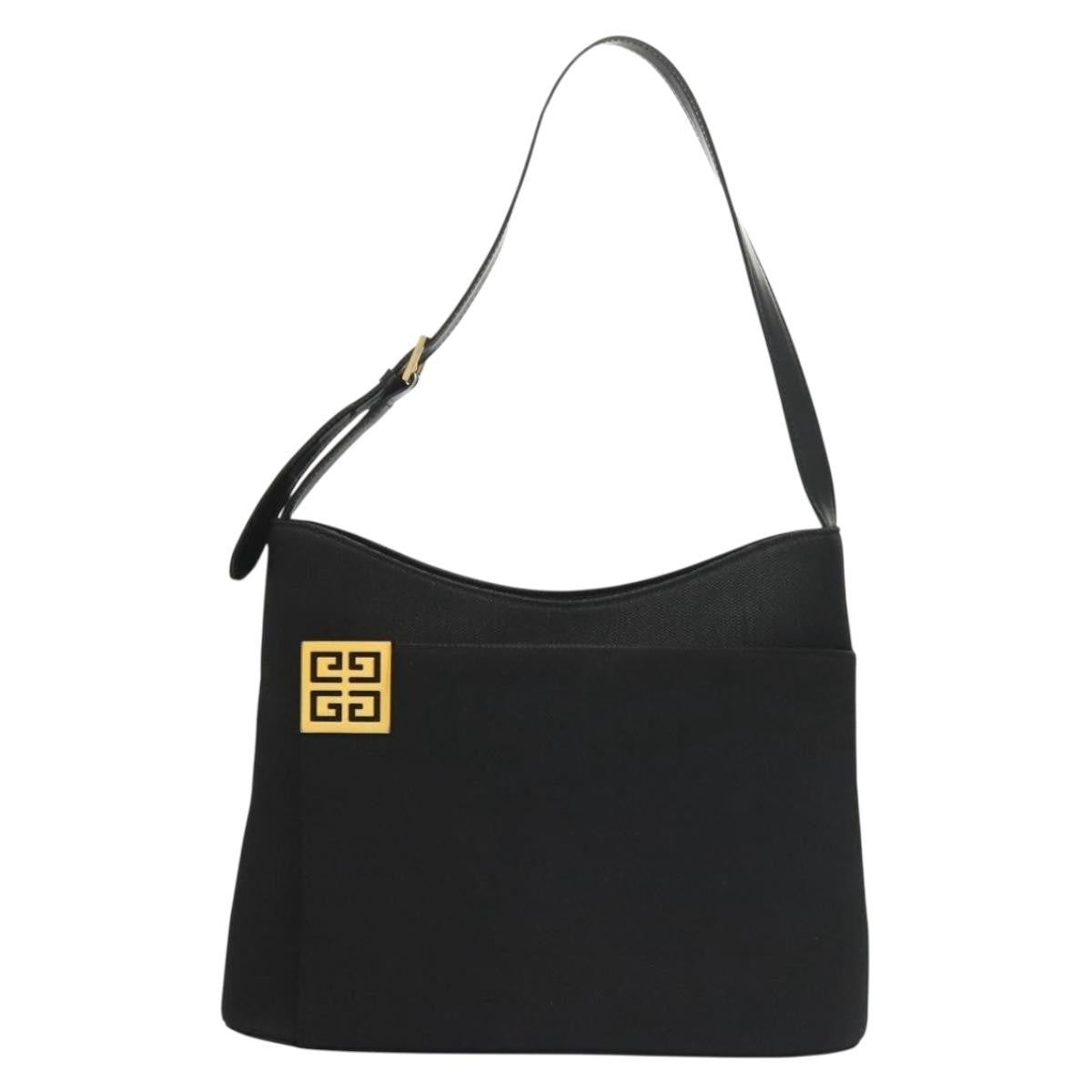 Givenchy Vintage 4G Leather Black Canvas Shoulder Bag Bag (Pre-Owned)