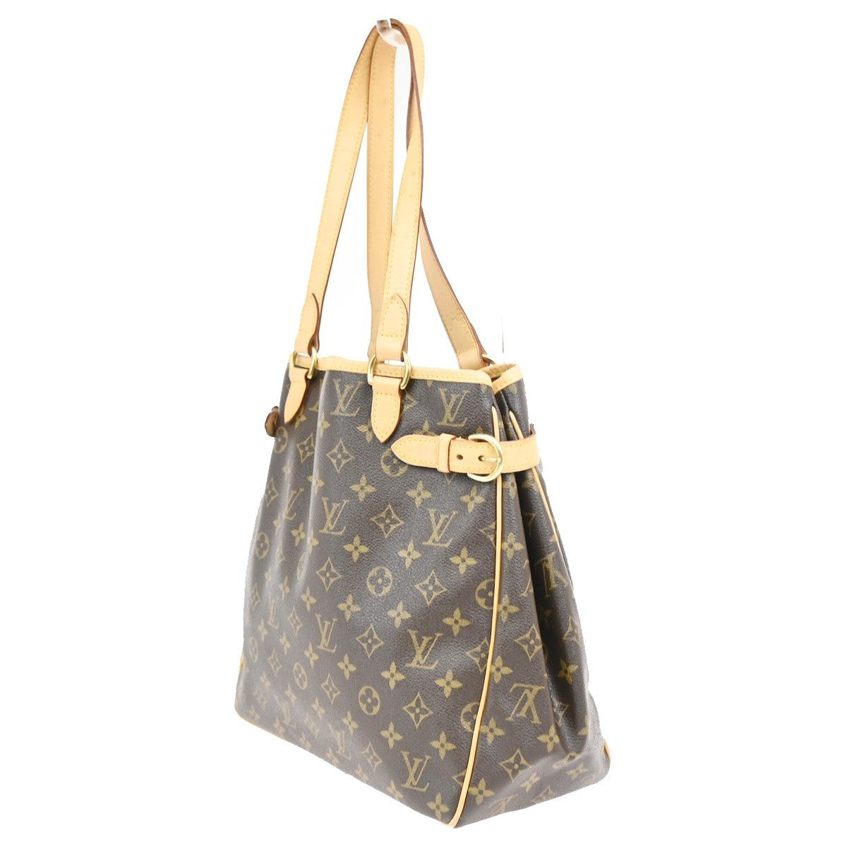 Louis Vuitton Batignolles Monogram Canvas Brown Leather Tote Bag Bag (Pre-Owned)