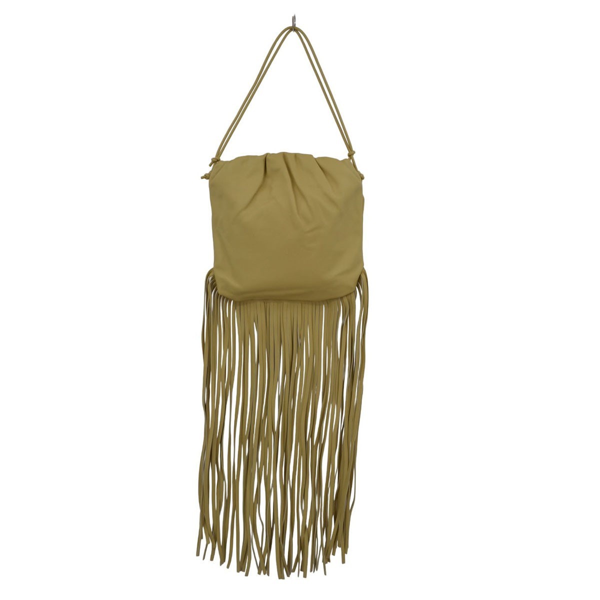 Bottega Veneta The Fringe Leather Beige Leather Clutche & Pouche Bag (Pre-Owned)