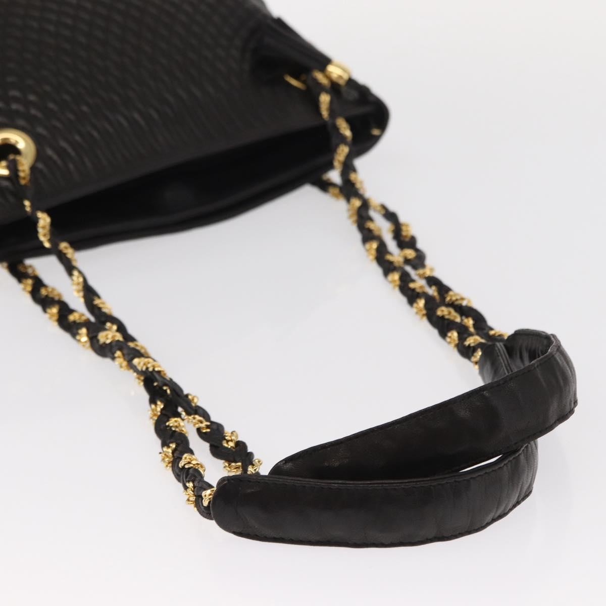 Bally Vintage Chain Quilted Leather Black Leather Shoulder Bag Bag (Pre-Owned)