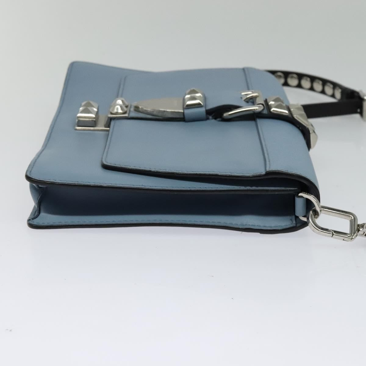 Prada Elektra Studded Leather Blue Leather Shoulder Bag Bag (Pre-Owned)