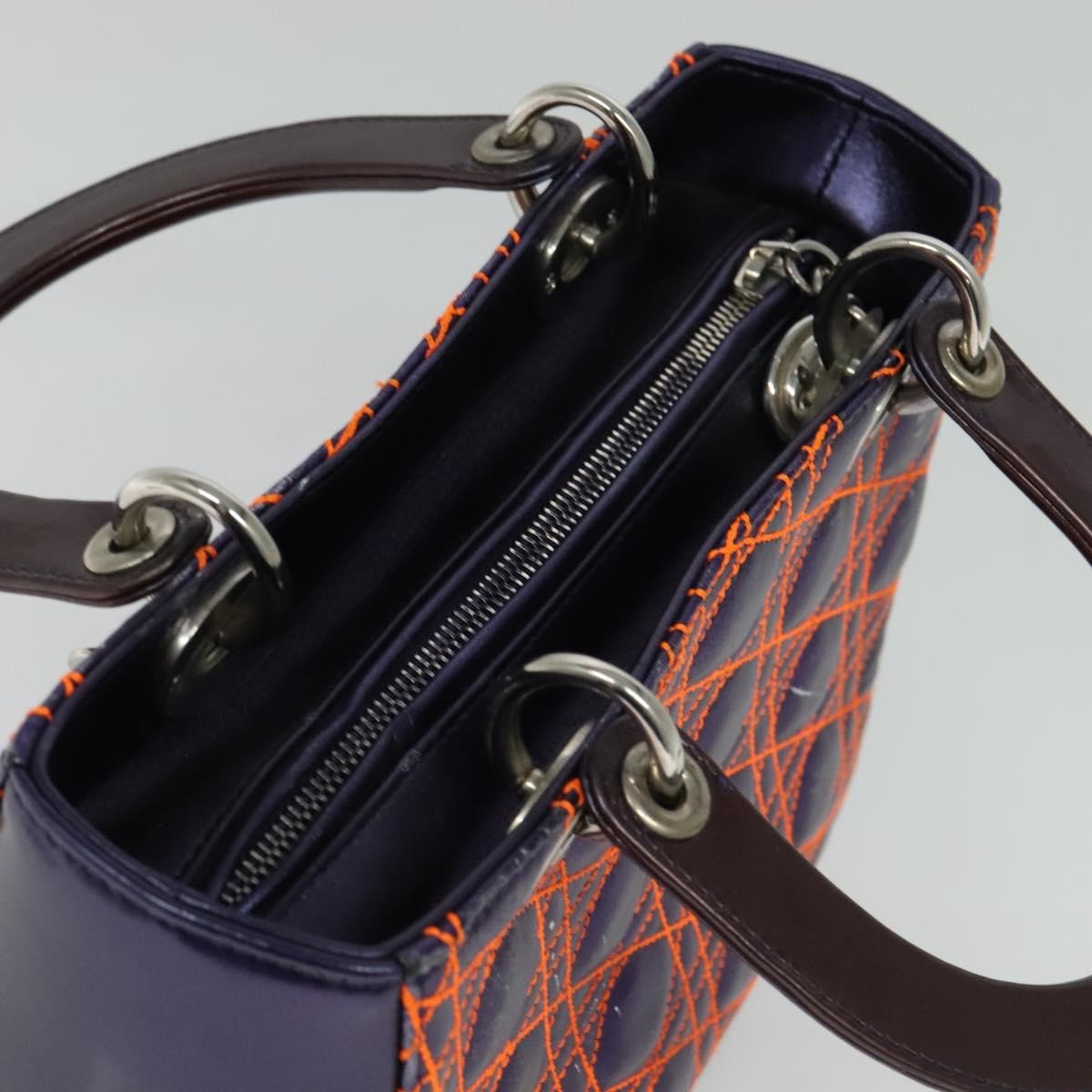 Christian Dior Lady Dior Purple Leather Handbag (Pre-Owned)
