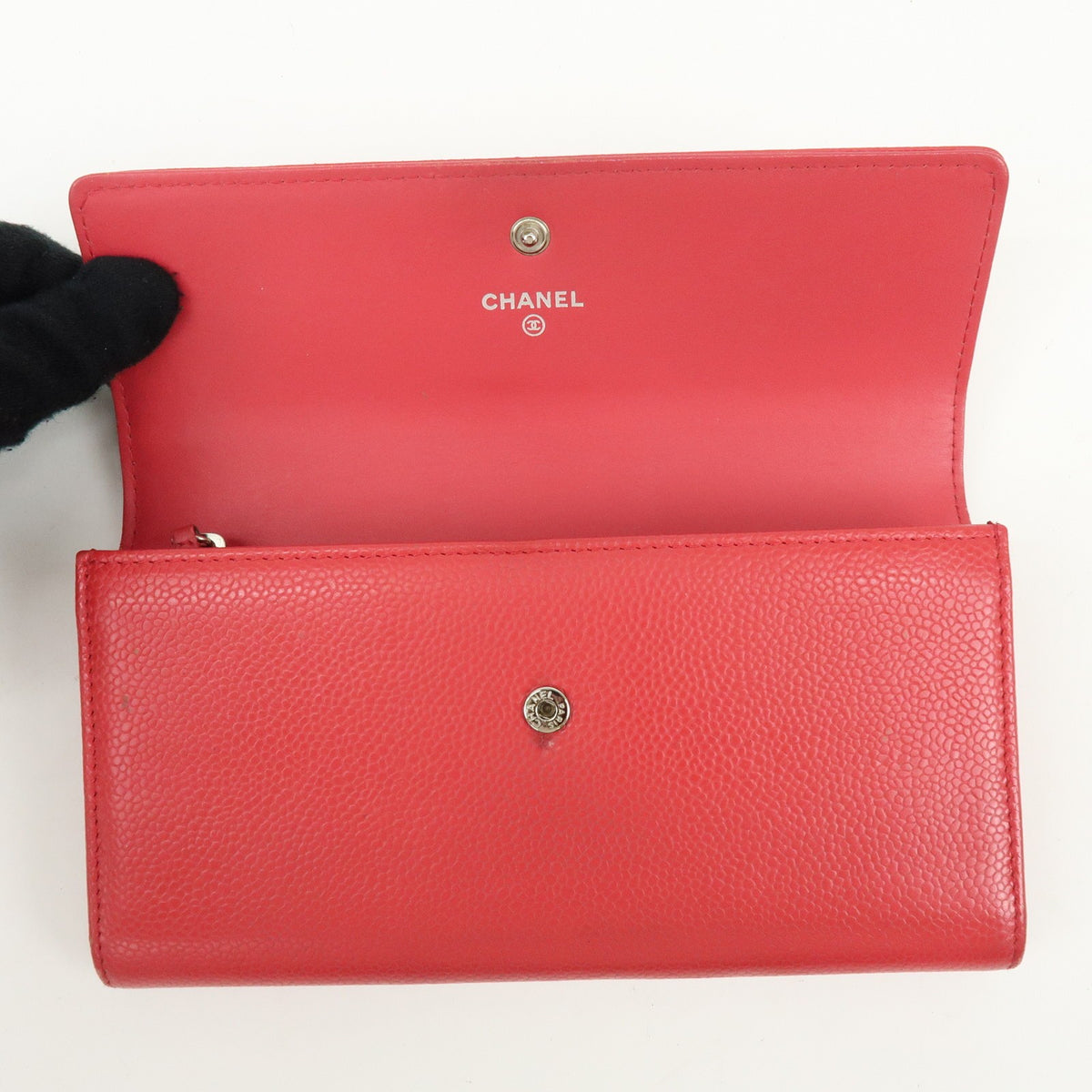 Chanel Timeless Cc Flap Caviar Red Calfskin Wallets Accessory (Pre-Owned)