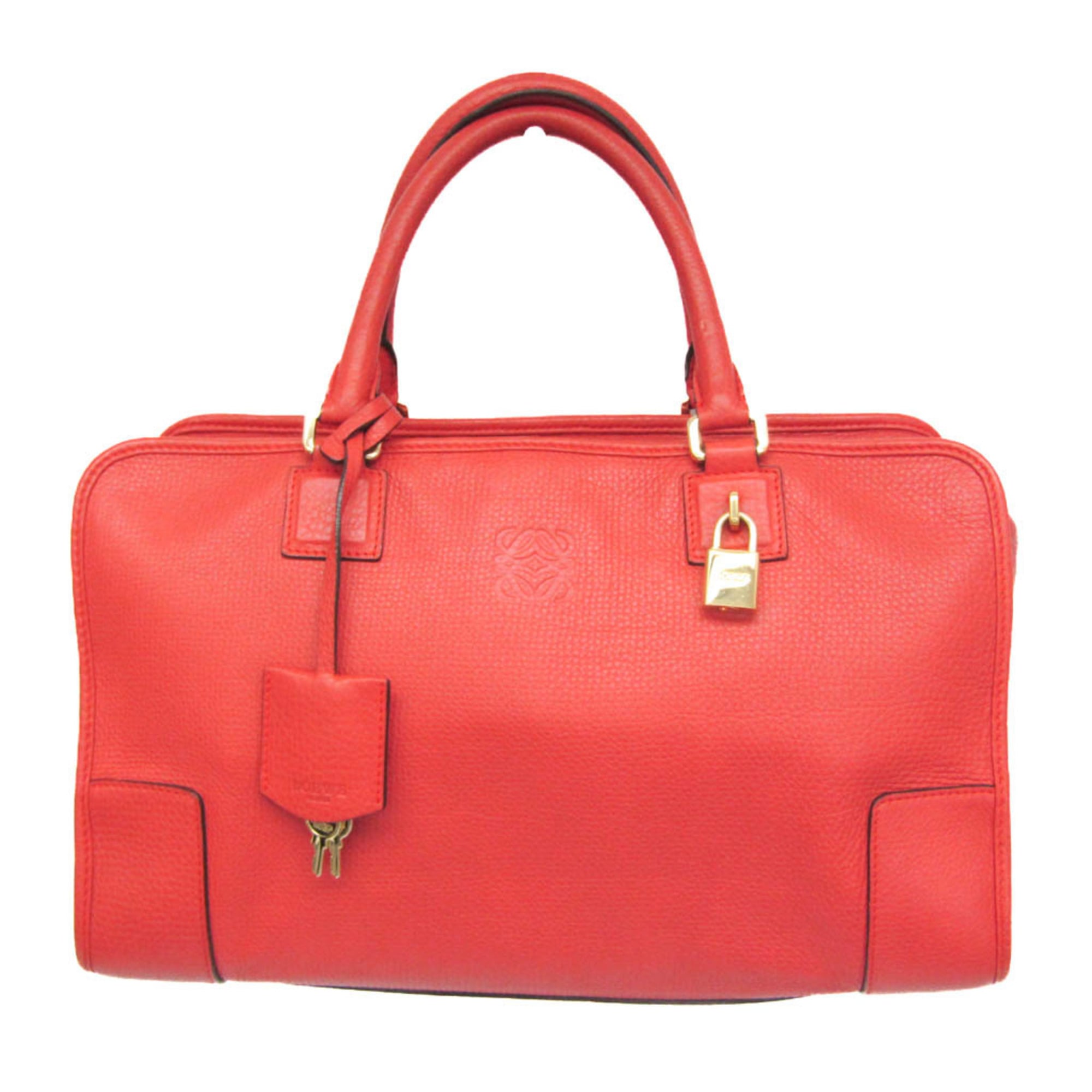 Loewe Amazona Leather Red Leather Handbag (Pre-Owned)