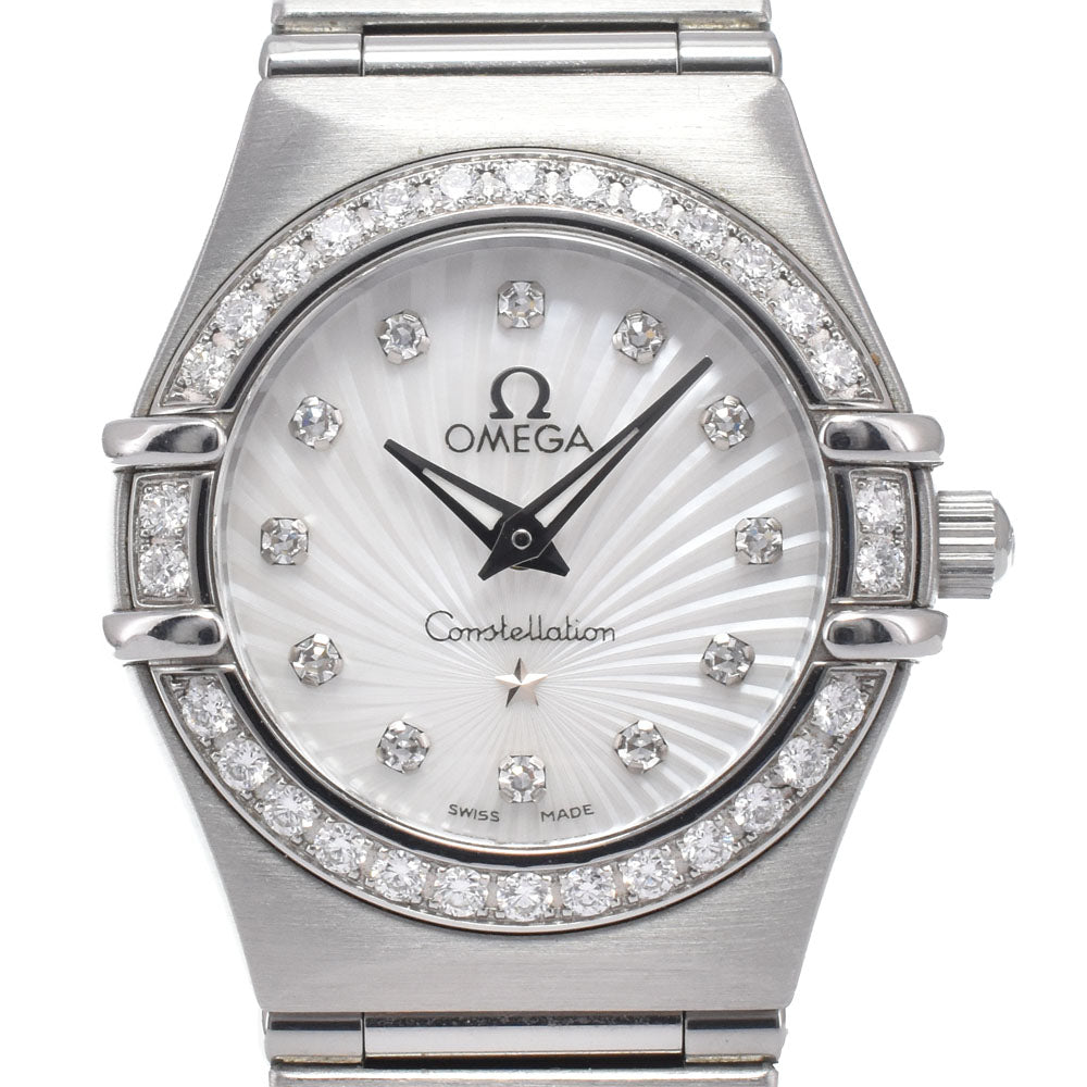 Omega Constellation Quartz Stainless Steel With Diamond Bezel And Markers Watch (Pre-Owned)