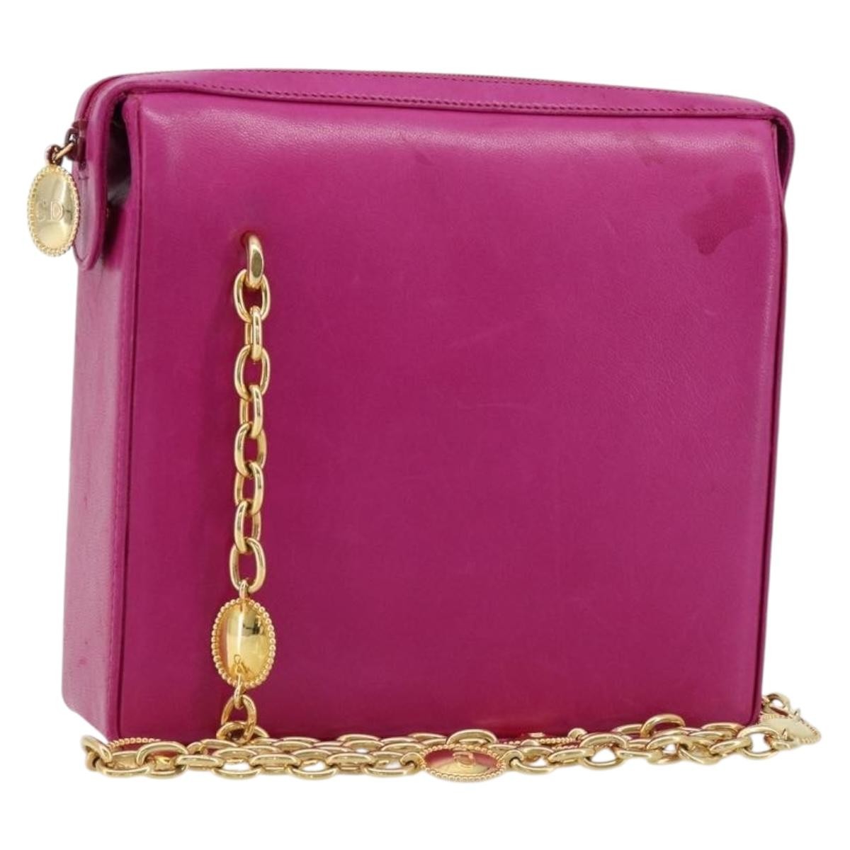 Christian Dior Chain Pink Leather Shoulder Bag Bag (Pre-Owned)