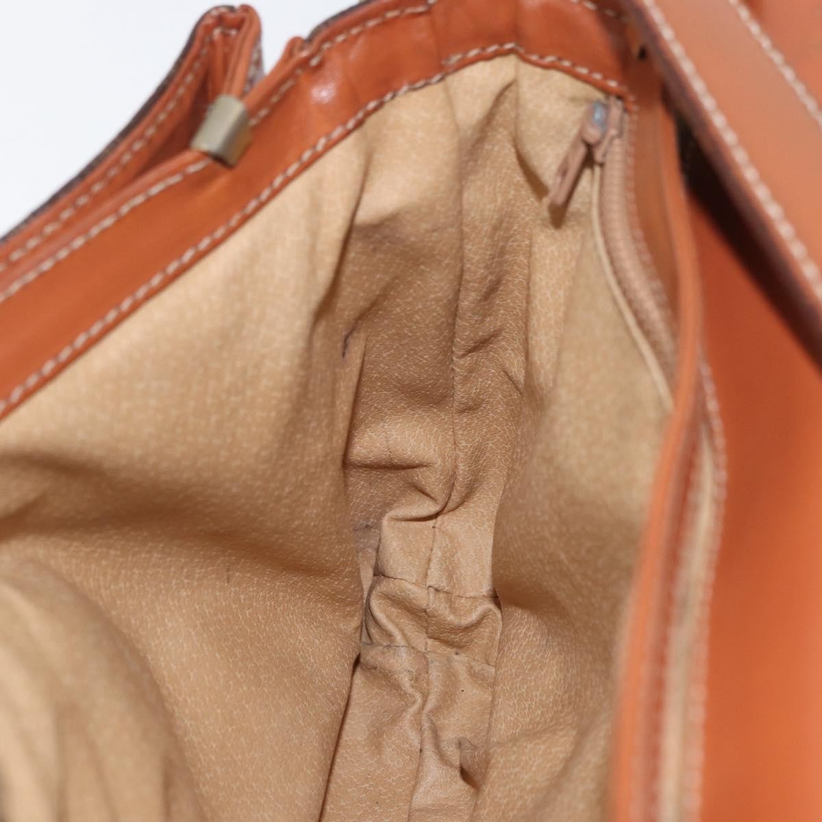 Celine Vintage Macadam Canvas And Leather Brown Canvas Handbag (Pre-Owned)