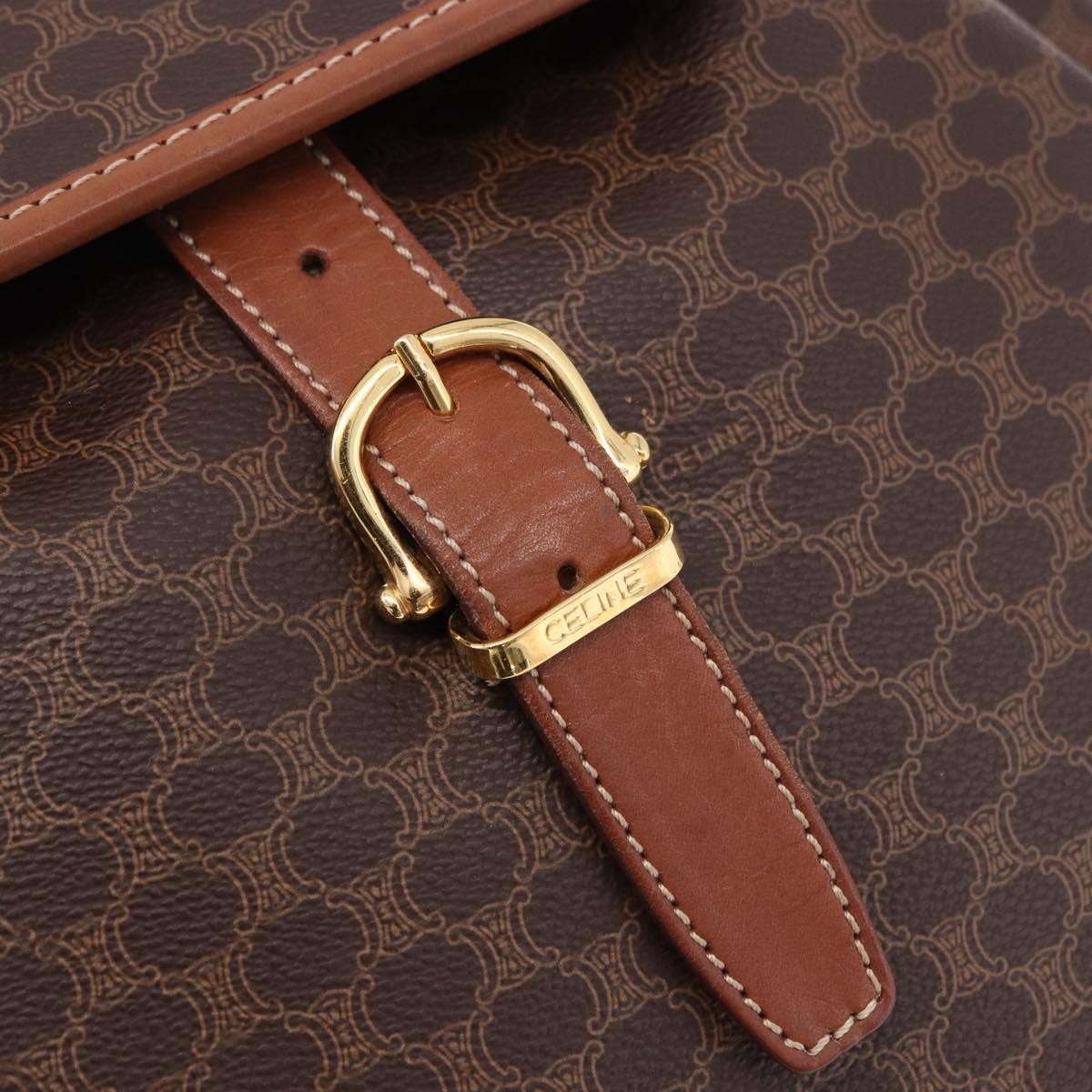 Celine Vintage Macadam Canvas Brown Canvas Backpack Bag (Pre-Owned)