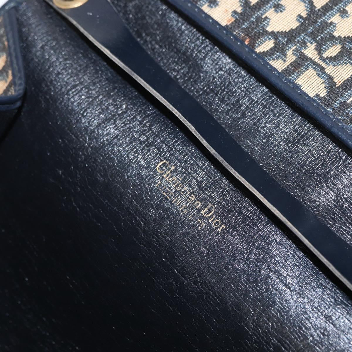 Christian Dior Vintage Cd Trotter Canvas Navy Canvas Shoulder Bag Bag (Pre-Owned)