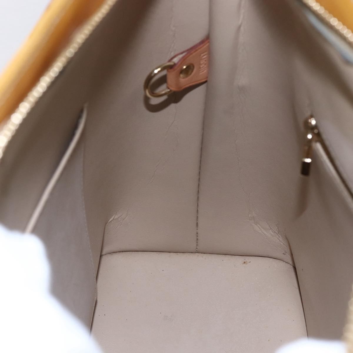 Louis Vuitton Houston Monogram Vernis Beige Patent_Leather Handbag (Pre-Owned)