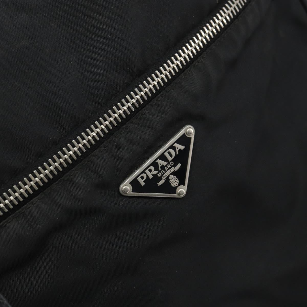Prada Front Pocket Zip Messenger Tessuto With Saffiano Leather Black Nylon Handbag (Pre-Owned)
