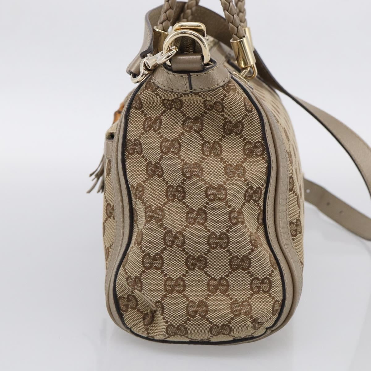 Gucci Bella Convertible Top Handle Gg Canvas Beige Canvas Handbag (Pre-Owned)