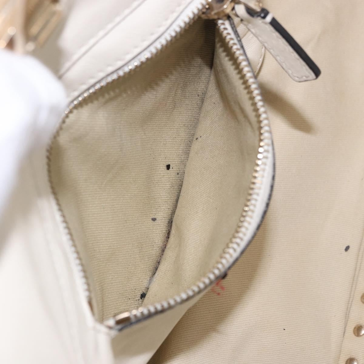 Valentino Garavani Rockstud Tote Soft Leather White Leather Tote Bag Bag (Pre-Owned)