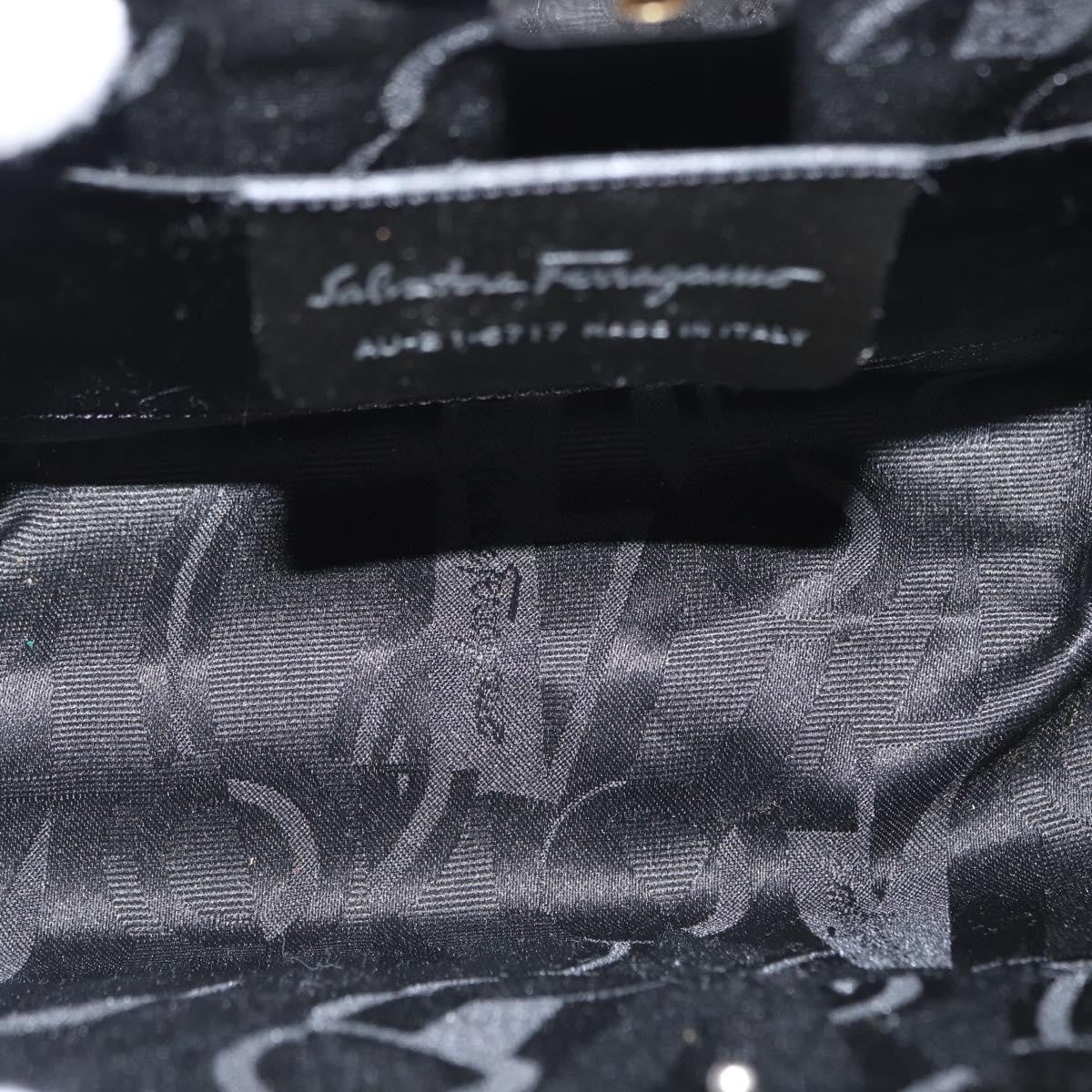 Salvatore Ferragamo Vintage Gancini Chain Leather Silver Stainless_Steel Shoulder Bag Bag (Pre-Owned)