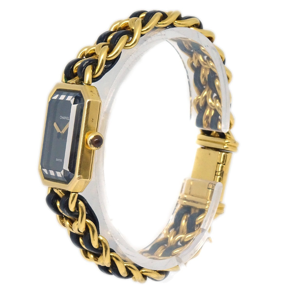 Chanel Premiere Rock Quartz Plated Metal And Leather Watch (Pre-Owned)