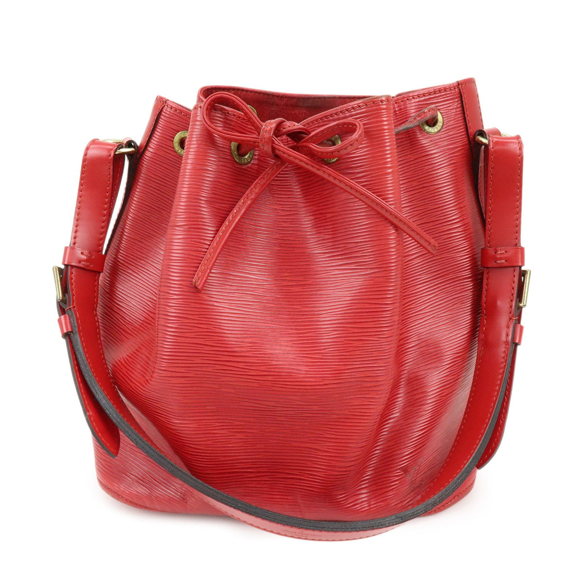 Louis Vuitton Petit Noe Epi Leather Red Leather Handbag (Pre-Owned)