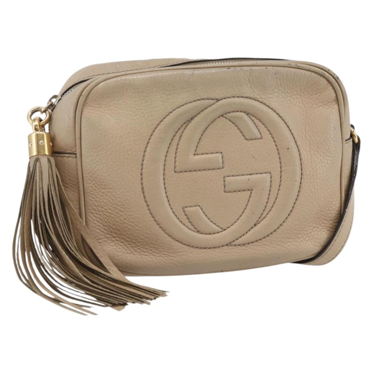 Gucci Soho Disco Leather Beige Leather Shoulder Bag Bag (Pre-Owned)