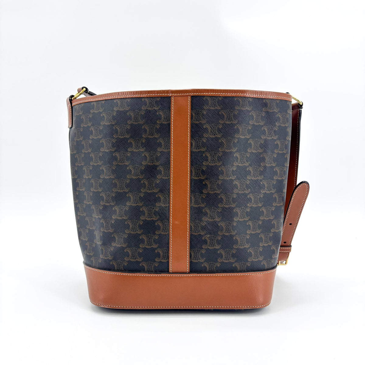 Celine Bucket Triomphe Coated Canvas Black Canvas Shoulder Bag Bag (Pre-Owned)