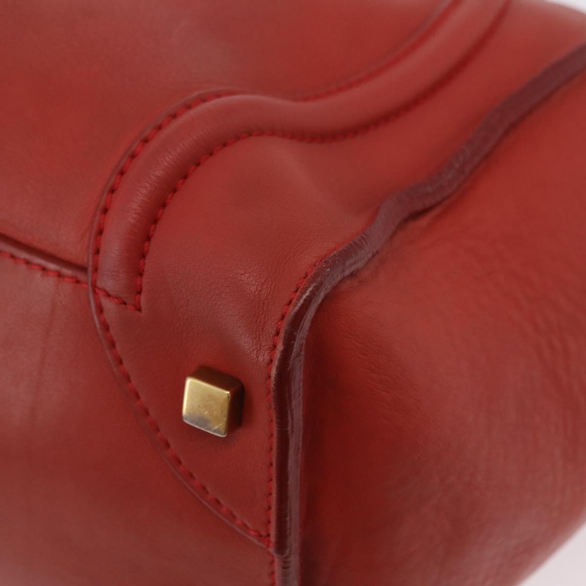 Celine Luggage Suede Red Leather Handbag (Pre-Owned)