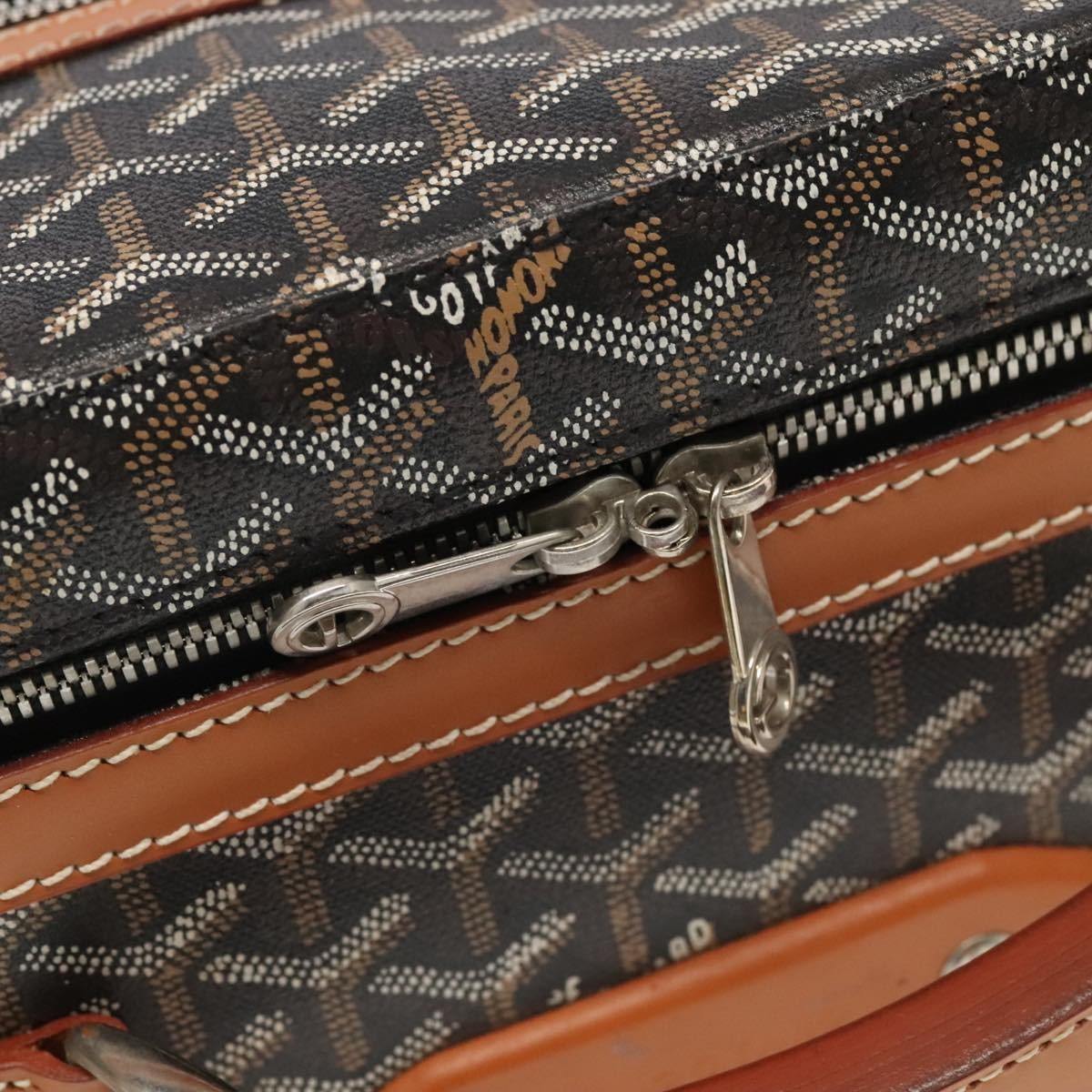 Goyard Bourget Trolley Rolling Luggage Coated Canvas Brown Pvc Travel Bag Bag (Pre-Owned)