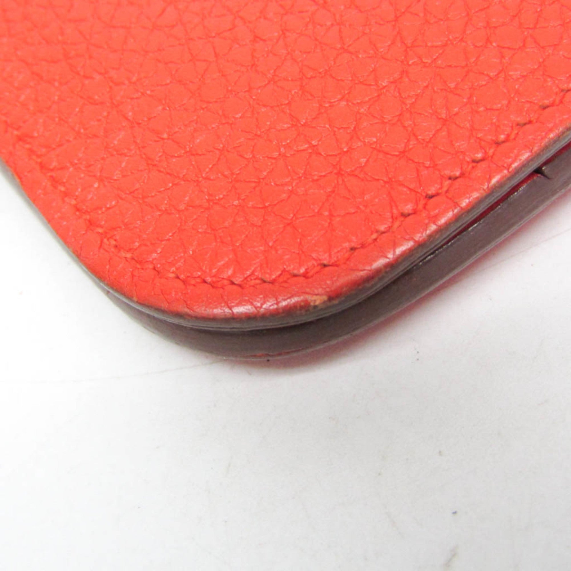 Hermes Dogon Duo Combined Leather Red Leather Wallets Accessory (Pre-Owned)