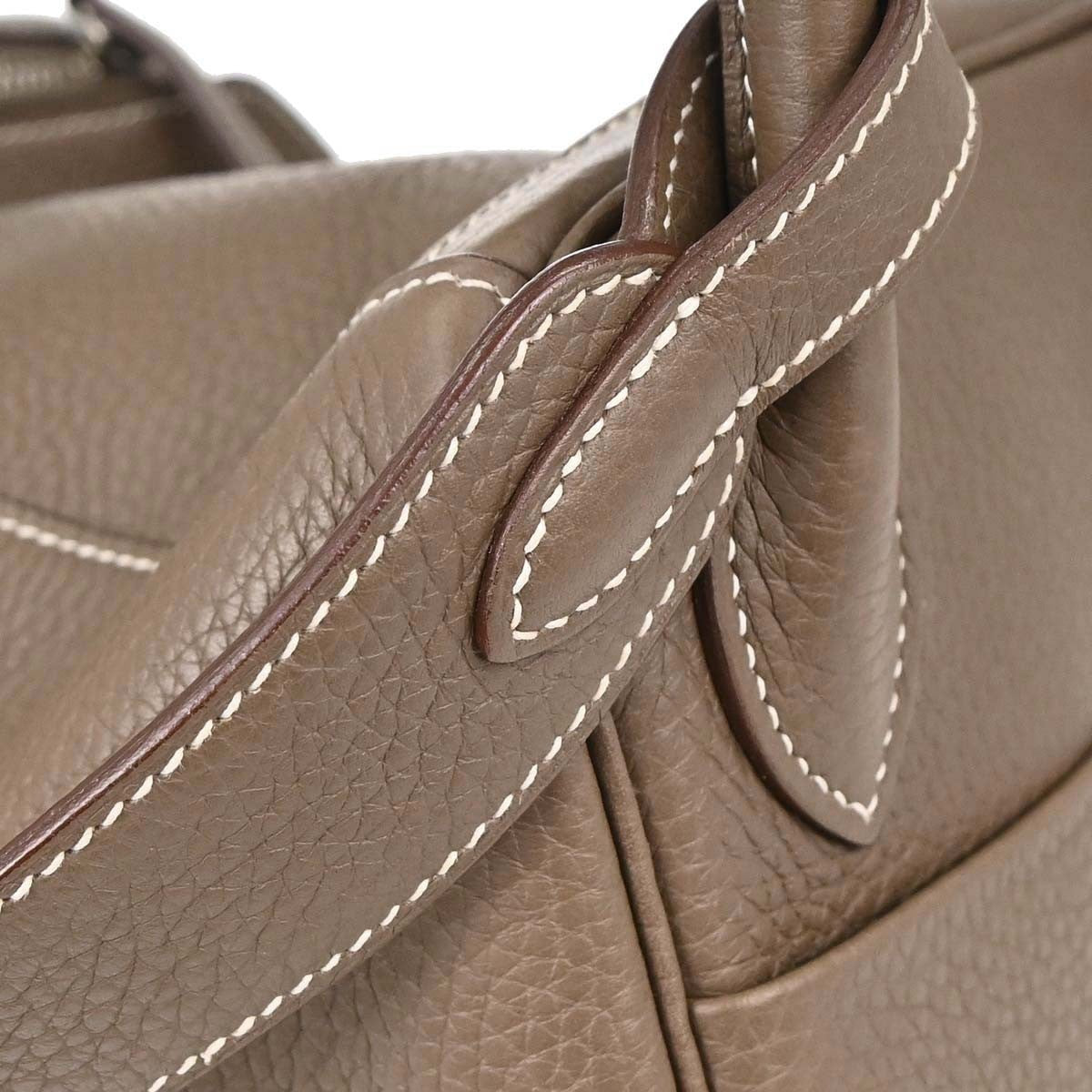Hermes Lindy Clémence Gray Leather Shoulder Bag Bag (Pre-Owned)