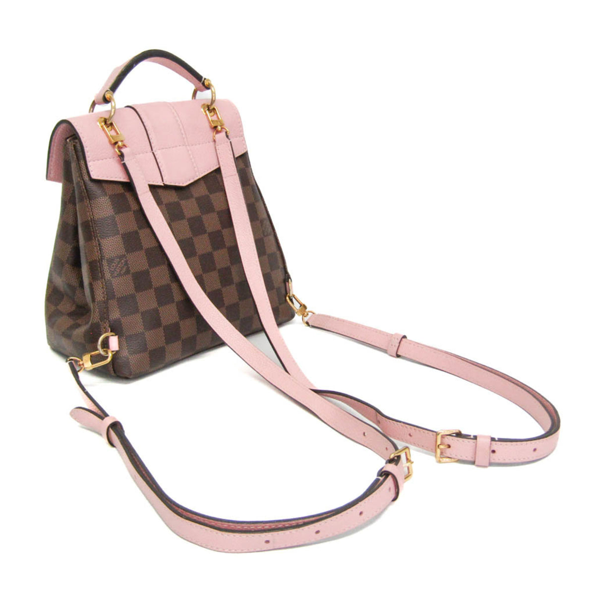 Louis Vuitton Clapton Damier And Leather Brown Canvas Backpack Bag (Pre-Owned)