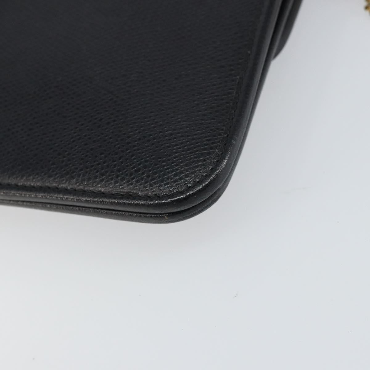 Christian Dior Vintage Cd Chain Flap Leather Black Leather Shoulder Bag Bag (Pre-Owned)