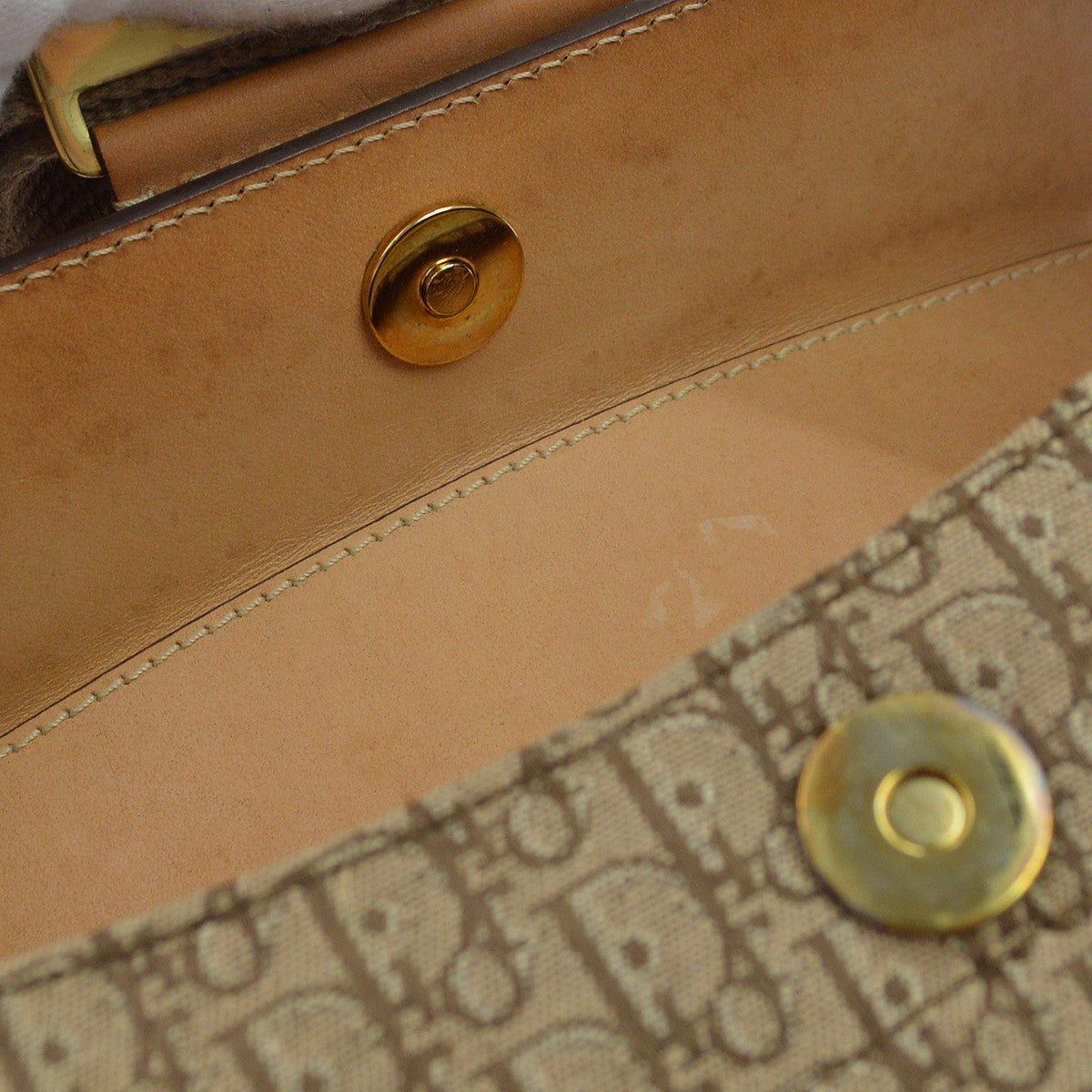 Christian Dior Vintage Street Chic Columbus Diorissimo Canvas With Leather Brown Canvas Shoulder Bag Bag (Pre-Owned)