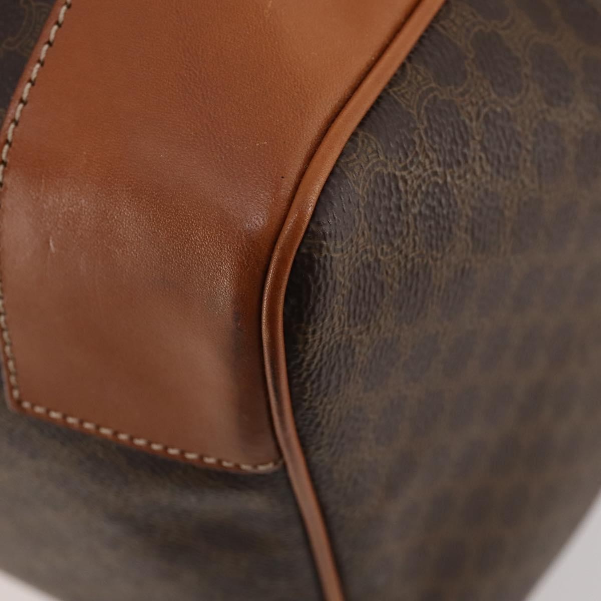 Celine Vintage Duffle Canvas And Leather Brown Canvas Travel Bag Bag (Pre-Owned)