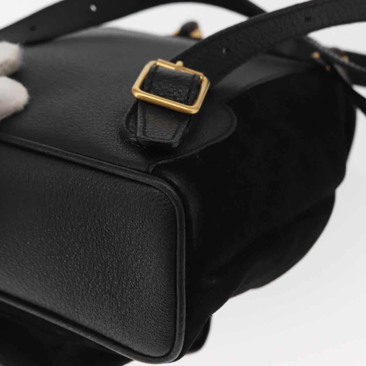 Gucci Vintage Bamboo Suede Black Suede Backpack Bag (Pre-Owned)