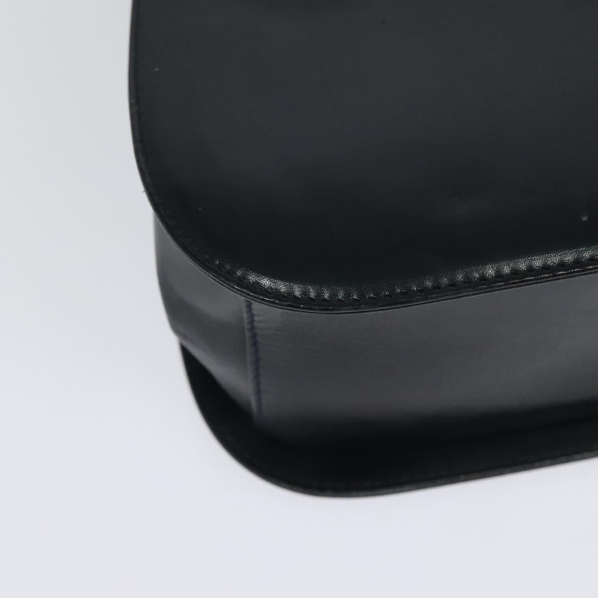 Salvatore Ferragamo Gancini Leather Navy Leather Shoulder Bag Bag (Pre-Owned)