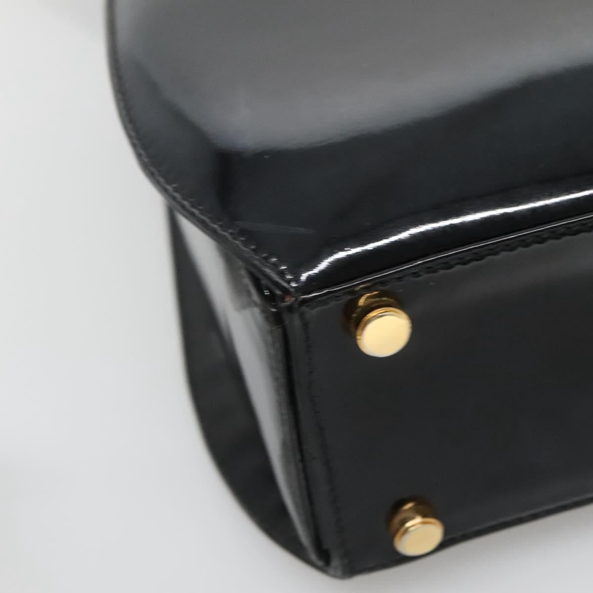 Salvatore Ferragamo Gancini Patent Leather Black Patent_Leather Shoulder Bag Bag (Pre-Owned)