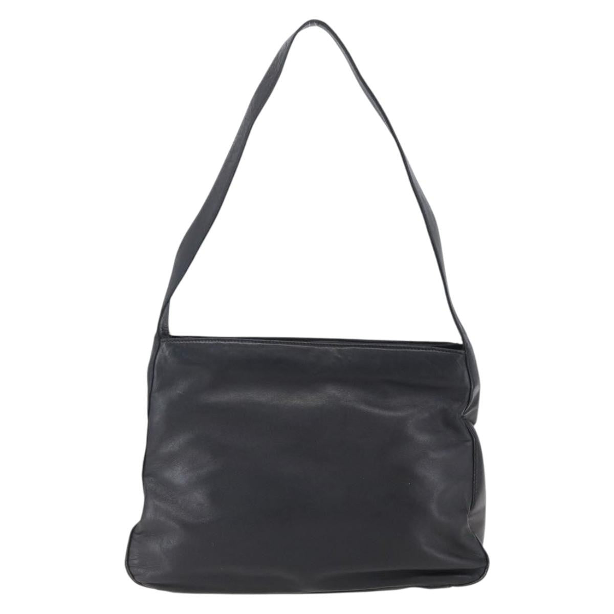 Loewe Anagram Leather Black Leather Shoulder Bag Bag (Pre-Owned)