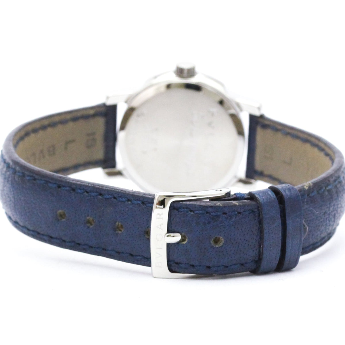 Bvlgari Solotempo Quartz Stainless Steel And Leather Watch (Pre-Owned)