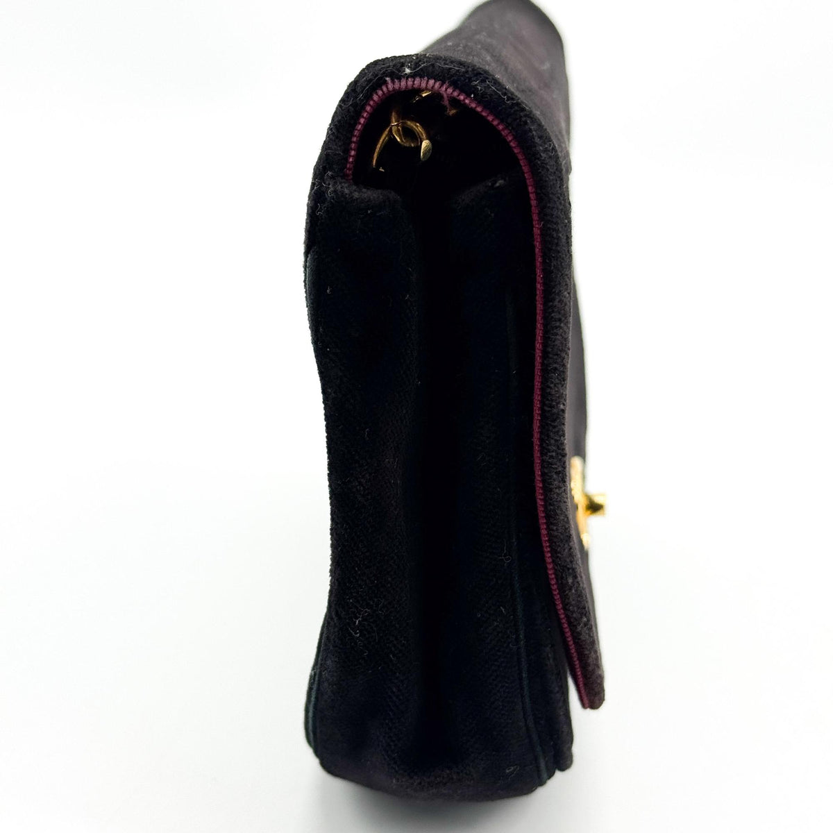 Chanel Cc Half Moon Clutch Quilted Velvet Black Velvet Clutche & Pouche Bag (Pre-Owned)