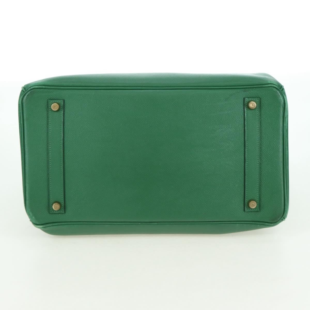 Hermes Birkin Green Togo With Gold Hardware Green Leather Handbag (Pre-Owned)