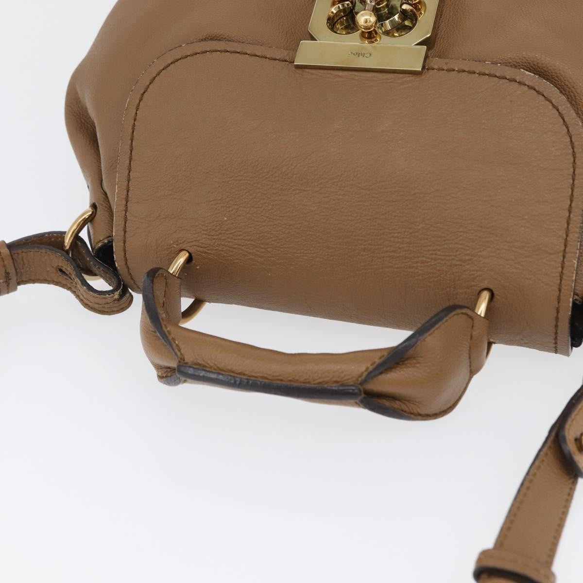 Chloe Elsie Convertible Satchel Leather Brown Leather Handbag (Pre-Owned)