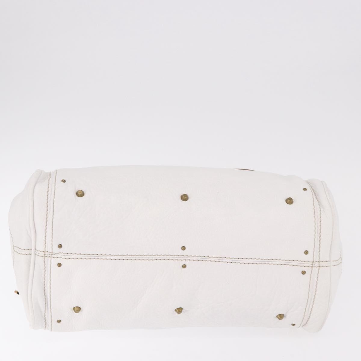 Chloe Paddington Lock Leather White Leather Handbag (Pre-Owned)