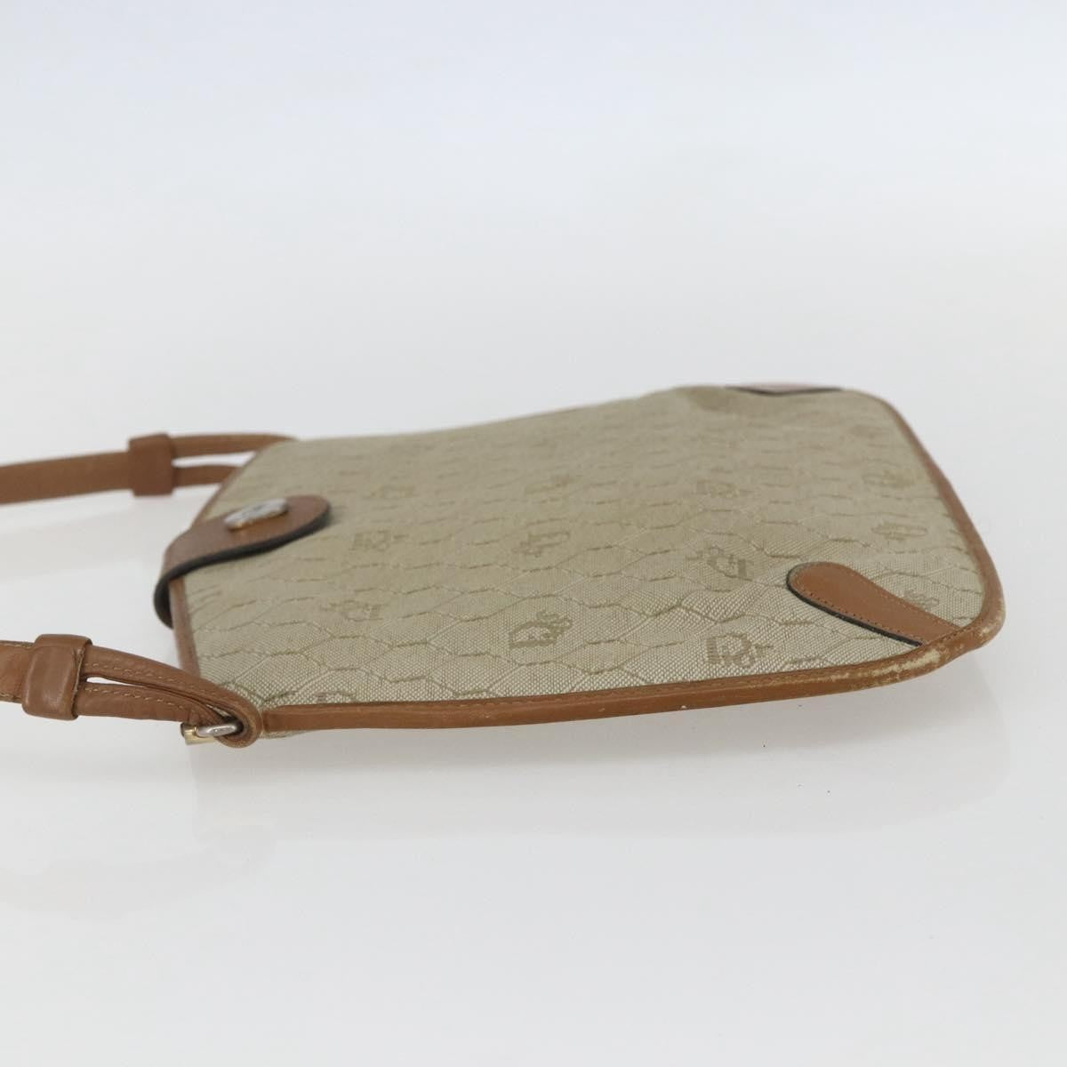 Christian Dior Vintage Honeycomb Canvas And Leather Beige Canvas Shoulder Bag Bag (Pre-Owned)