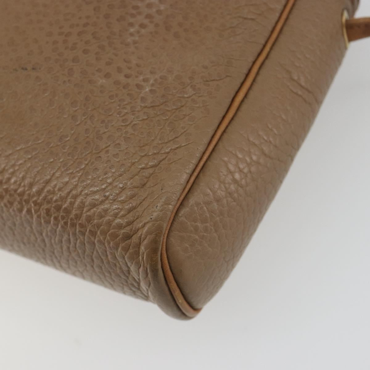 Christian Dior Vintage Cd Logo Leather Beige Leather Shoulder Bag Bag (Pre-Owned)